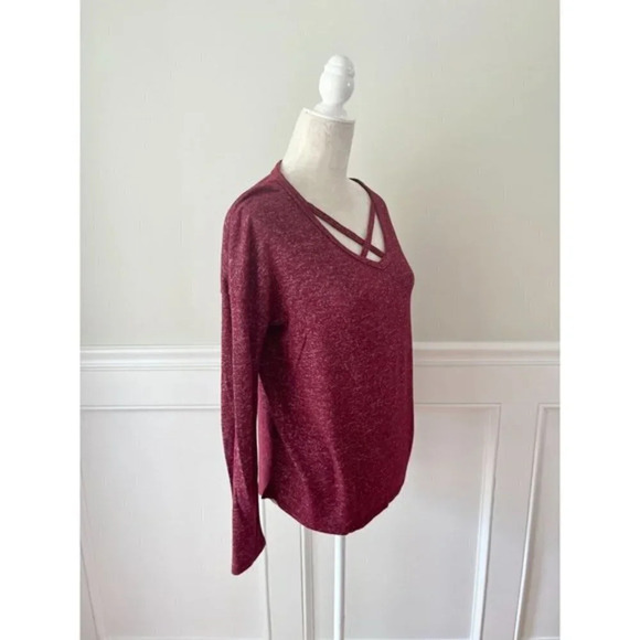 A New Day Maroon Heathered Strappy Top Shirt XS - Picture 2 of 4